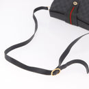 GUCCI GG Supreme Web Sherry Line Tas PVC Zwart Rood 116 02 076 Auth 184484-7