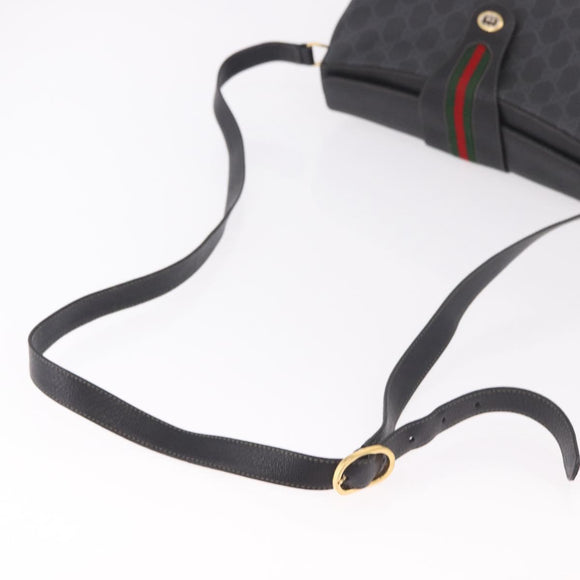 GUCCI GG Supreme Web Sherry Line Tas PVC Zwart Rood 116 02 076 Auth 184484