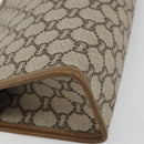 GUCCI GG Plus Supreme Clutch Bag PVC Beige Gold Auth 184487-16