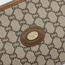 GUCCI GG Plus Supreme Clutch Bag PVC Beige Gold Auth 184487-17