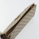 GUCCI GG Plus Supreme Clutch Bag PVC Beige Gold Auth 184487-5