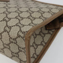 GUCCI GG Plus Supreme Clutch Bag PVC Beige Gold Auth 184487-7