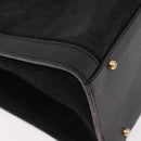 GUCCI Bamboo Hand Bag Suede Black Gold 002 1095 0260 Auth 184488-15
