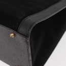 GUCCI Bamboo Hand Bag Suede Black Gold 002 1095 0260 Auth 184488-16