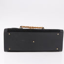 GUCCI Bamboo Hand Bag Suede Black Gold 002 1095 0260 Auth 184488-5