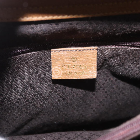 GUCCI Bamboo Hand Bag Leather Brown Gold 002 0260 Auth 184489