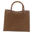 GUCCI Bamboo Hand Bag Leather Brown Gold 002 0260 Auth 184489-2