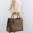 GUCCI Bamboo Hand Bag Leather Brown Gold 002 0260 Auth 184489-24