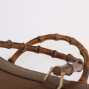 GUCCI Bamboo Hand Bag Leather Brown Gold 002 0260 Auth 184489-8