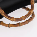 GUCCI Bamboo Hand Bag Leather Black Gold 002 1186 0260 Auth 184490-7