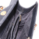GUCCI Bamboo Hand Bag Leather Black Gold 002 1186 0260 Auth 184491-16