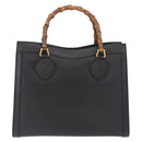 GUCCI Bamboo Hand Bag Leather Black Gold 002 1186 0260 Auth 184491-3
