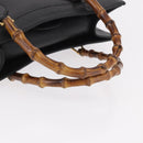 GUCCI Bamboo Hand Bag Leather Black Gold 002 1186 0260 Auth 184491-7