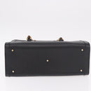 GUCCI Bamboo Hand Bag Leather Black Gold 002 1186 0260 Auth 184491-9