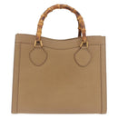 GUCCI Bamboo Hand Bag Leather Brown Gold 002 0260 2615 Auth 184492-2