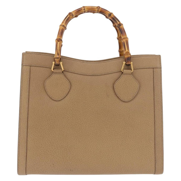GUCCI Bamboo Hand Bag Leather Brown Gold 002 0260 2615 Auth 184492