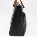 GUCCI Bamboo Hand Bag Leather 2way Black Gold 002 123 0322 Auth 184493-5
