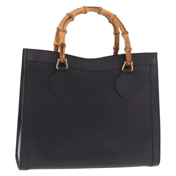 GUCCI Bamboo Handtasche Leder Schwarz Gold 002 123 0260 Auth 184494