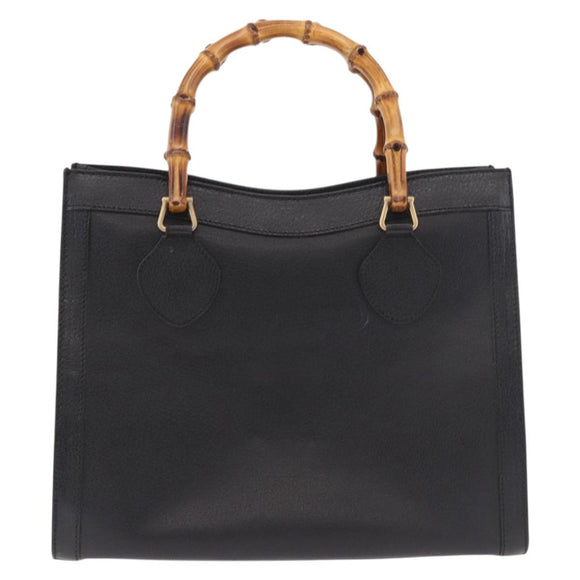 GUCCI Bamboo Handtasche Leder Schwarz Gold 002 123 0260 Auth 184494