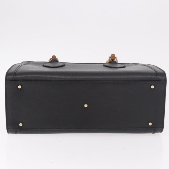 GUCCI Bamboo Handtasche Leder Schwarz Gold 002 123 0260 Auth 184494