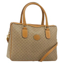 GUCCI Micro GG Supreme Hand Bag PVC 2way Beige Gold Auth 184496-1