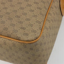 GUCCI Micro GG Supreme Hand Bag PVC 2way Beige Gold Auth 184496-17