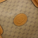 GUCCI Micro GG Supreme Hand Bag PVC 2way Beige Gold Auth 184496-19