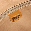 GUCCI Micro GG Supreme Hand Bag PVC 2way Beige Gold Auth 184496-20