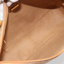 GUCCI Micro GG Supreme Hand Bag PVC 2way Beige Gold Auth 184496-11