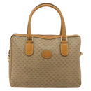 GUCCI Micro GG Supreme Hand Bag PVC 2way Beige Gold Auth 184496-13