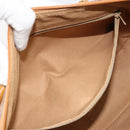 GUCCI Micro GG Supreme Hand Bag PVC 2way Beige Gold Auth 184496-24
