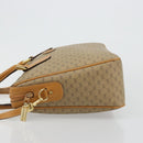 GUCCI Micro GG Supreme Hand Bag PVC 2way Beige Gold Auth 184496-4