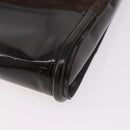 GUCCI Shoulder Bag Patent leather Brown Gold Auth 184498-14