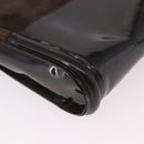 GUCCI Shoulder Bag Patent leather Brown Gold Auth 184498-15