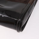 GUCCI Shoulder Bag Patent leather Brown Gold Auth 184498-16
