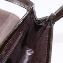GUCCI Shoulder Bag Patent leather Brown Gold Auth 184498-19