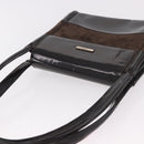 GUCCI Shoulder Bag Patent leather Brown Gold Auth 184498-6