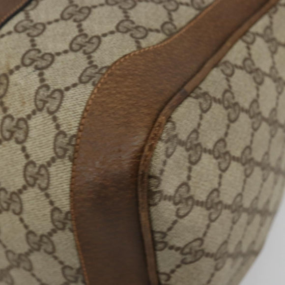 GUCCI GG Supreme Boston Bag PVC Beige Gold Auth 184499
