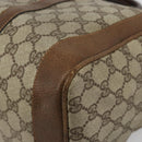 GUCCI GG Supreme Boston Bag PVC Beige Gold Auth 184499-12