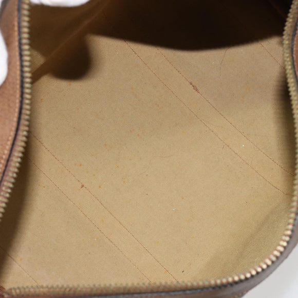 GUCCI GG Supreme Boston Bag PVC Beige Gold Auth 184499