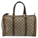 GUCCI GG Supreme Boston Bag PVC Beige Gold Auth 184499-2