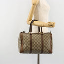 GUCCI GG Supreme Boston Bag PVC Beige Gold Auth 184499-20