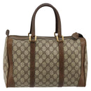 GUCCI GG Supreme Boston Bag PVC Beige Gold Auth 184499-3