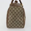 GUCCI GG Supreme Boston Bag PVC Beige Gold Auth 184499-4
