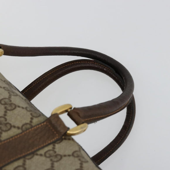 GUCCI GG Supreme Boston Bag PVC Beige Gold Auth 184499