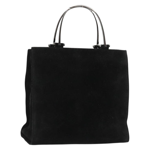 GUCCI Hand Bag Suede Black Silver 002 1025 Auth 184500