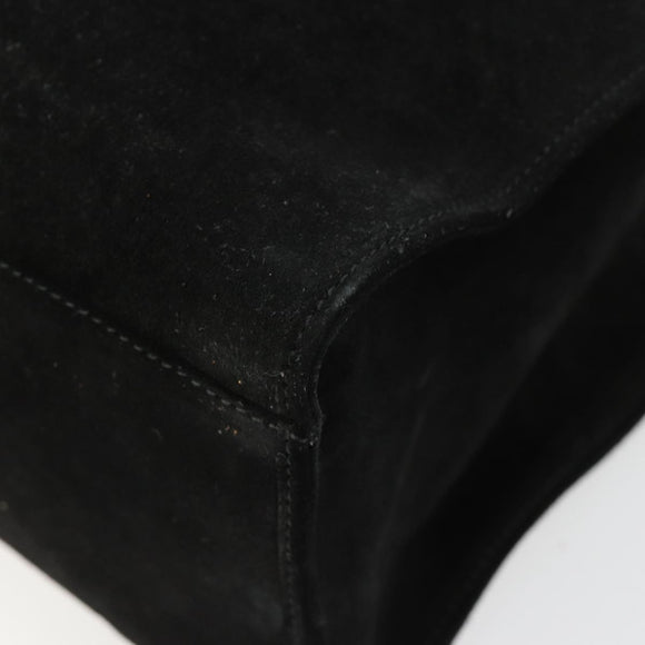 GUCCI Hand Bag Suede Black Silver 002 1025 Auth 184500