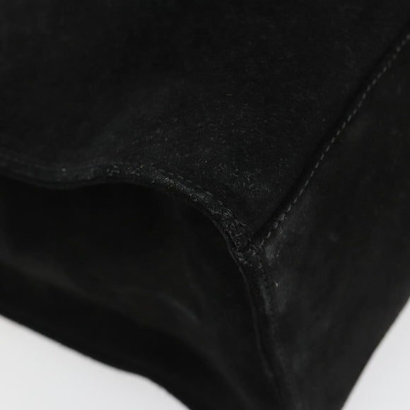 GUCCI Hand Bag Suede Black Silver 002 1025 Auth 184500