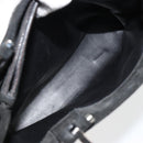 GUCCI Hand Bag Suede Black Silver 002 1025 Auth 184500-23