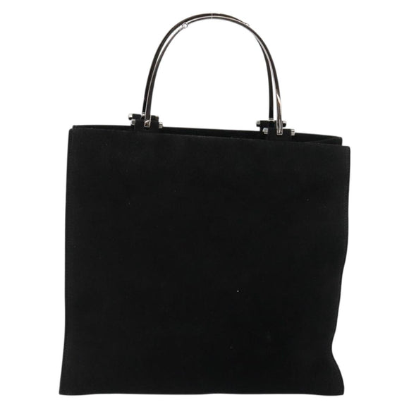 GUCCI Hand Bag Suede Black Silver 002 1025 Auth 184500